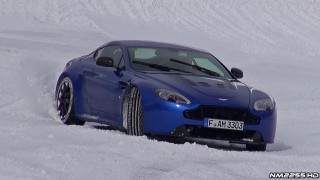 Aston Martin V12 Vantage S Drifting on Ice