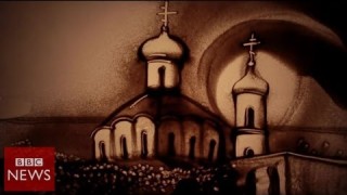 Crimean sand artist troubled by Ukraine violence – BBC News