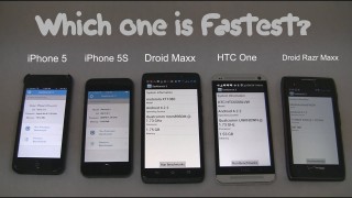 iPhone 5S, Droid Maxx, and HTC One Speed Test (GPU & CPU)