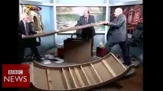 Jordanian guests destroy desk in TV row over Syria – BBC News