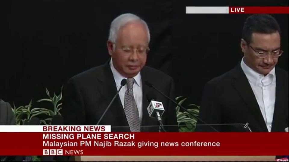 ‘MH370 has been lost & there are no survivors’ says Malaysia PM – BBC News