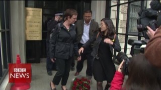 Tiananmen activists pushed by China’s embassy staff in London – BBC News