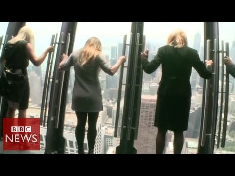What’s it like to hang from a skyscraper…94 floors up?  BBC News