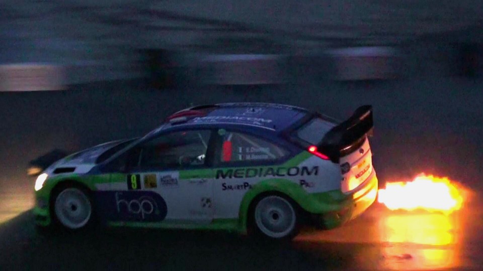 WRC Cars in Action at Night!