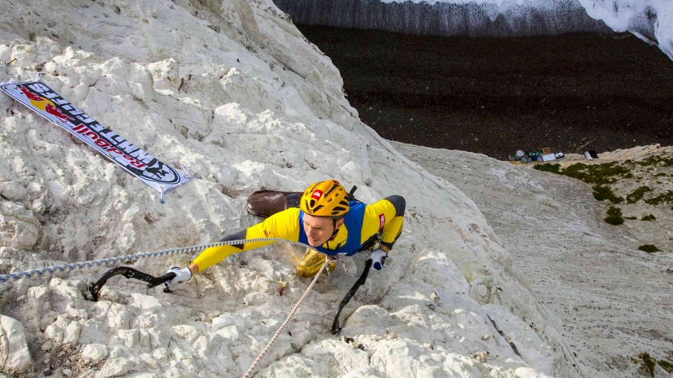 Climbing Vertical Chalk Cliffs with Ice Axes