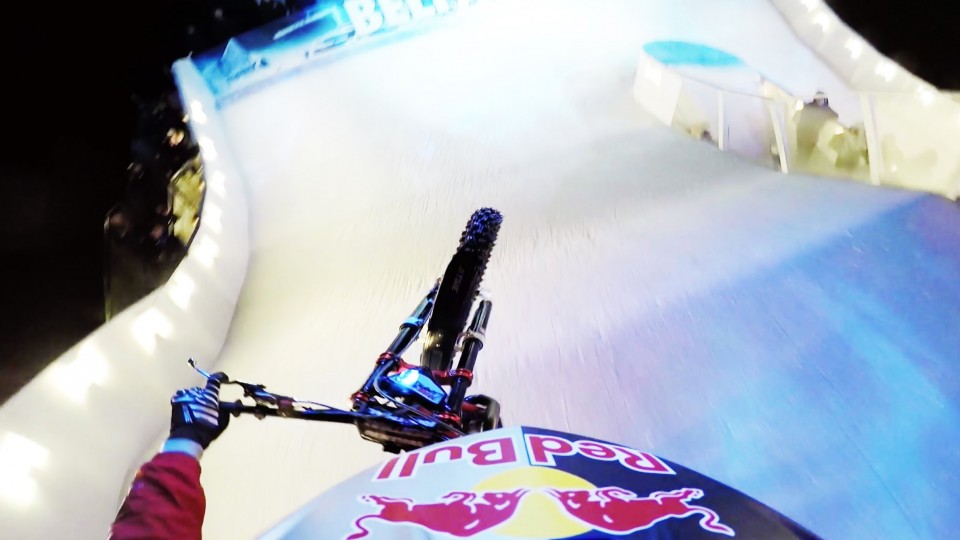 Motorcycle Trials on a Downhill Ice Cross Course w/ Dougie Lampkin